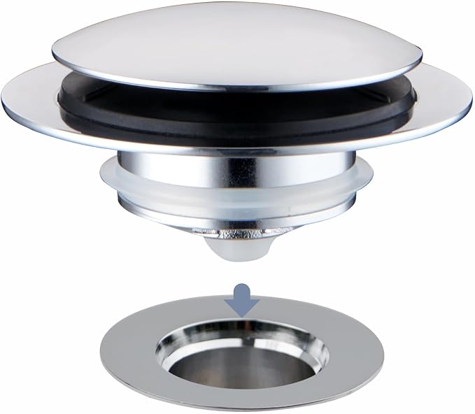 Chrome Plated Universal Tub Dain Stopper, Hidrop Pop Up Bath Drain Tip Toe by HIDROP