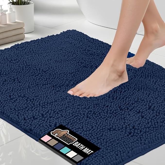 GORILLA GRIP Bath Rug Mat 36x24, Soft Absorbent Chenille, Quick Dry Microfiber by GorillaGrip