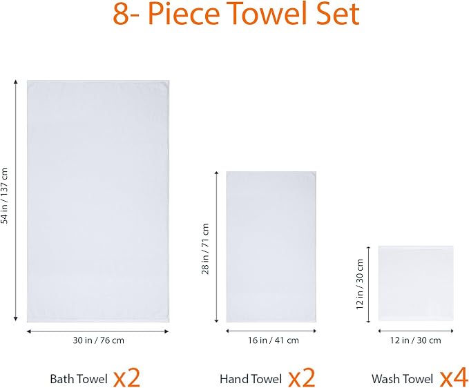 Amazon Basics 100% Cotton Soft Quick-Dry Bath Towel Set - Image 4