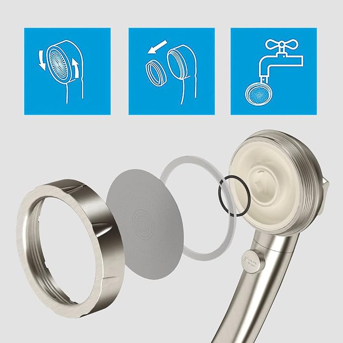 KAIYING Brushed Nickel High Pressure Handheld Shower Head - Image 5