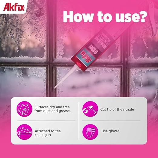 Akfix 918N White 100% Silicone Caulk - Image 3