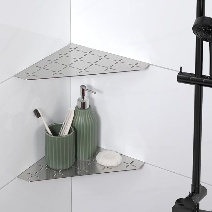 Recessed Corner Shower Shelf, Heavy Duty Shower Shelf, Grout in Bathroom Shelves - Image 6