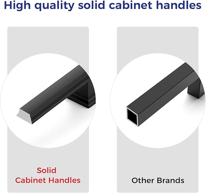 Ravinte Hardware 1 Pack Matte Black Cabinet Pulls, 5 Inch Hole Center Zinc - Image 3
