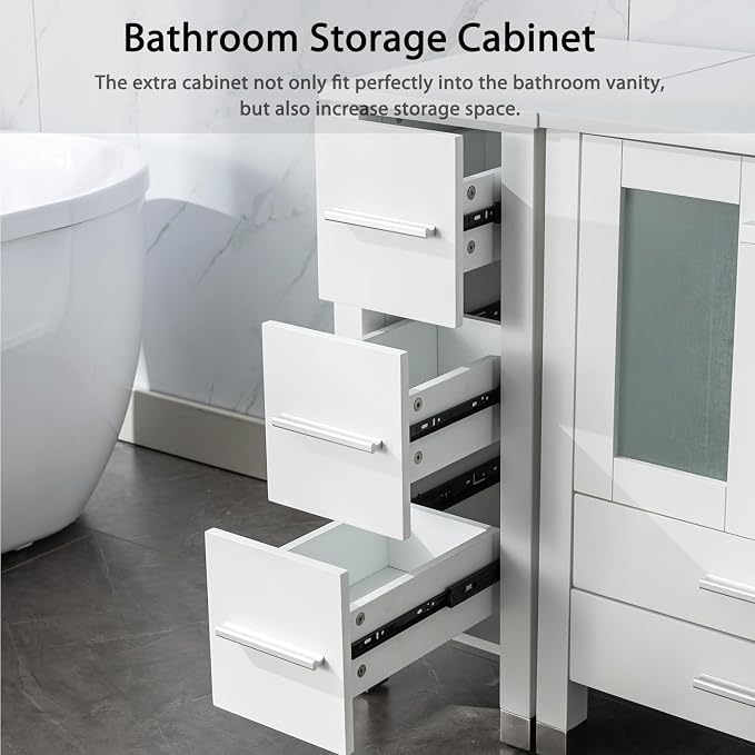 LUCKWIND 48" Bathroom Vanity Sink Combo, 24 Inch Main Cabniet - Image 6