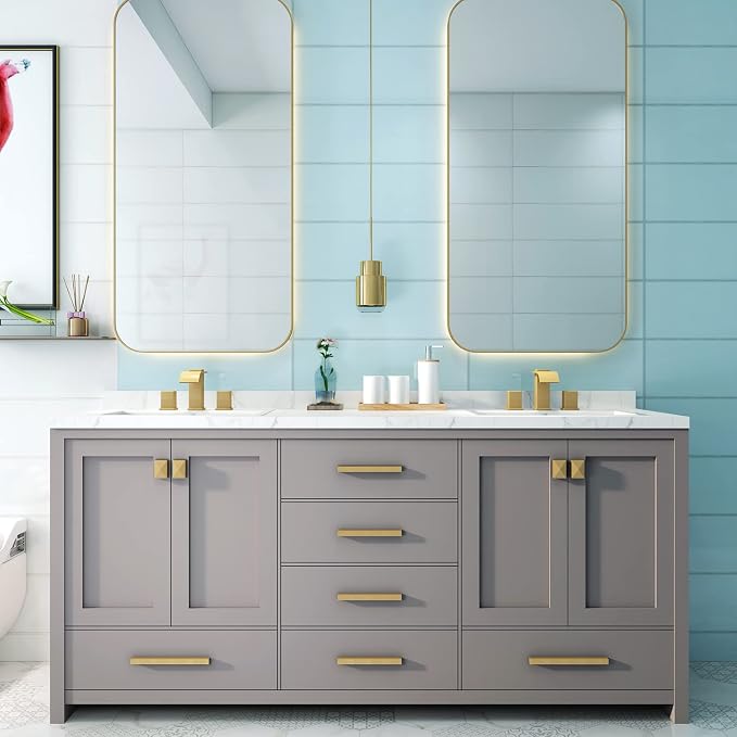 Luxury Brass 8 Inch Modern Widespread Waterfall Bathroom Sink Faucets - Image 8