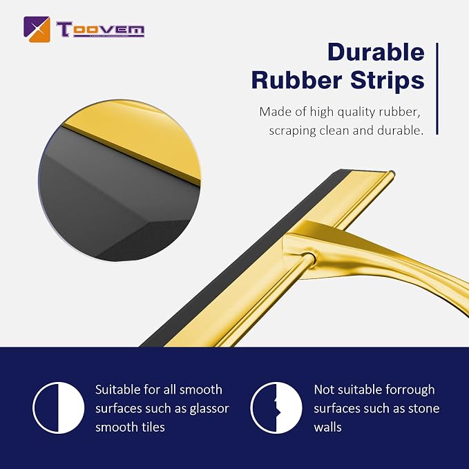 TOOVEM 12 Inch Shower Squeegee for Glass Doors, Car Windshield, Shower Cleaning - Image 3