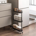 Rolling Storage Cart, 3 Tier Bathroom Organizer Mobile Shelving Unit, Metal by Unknown