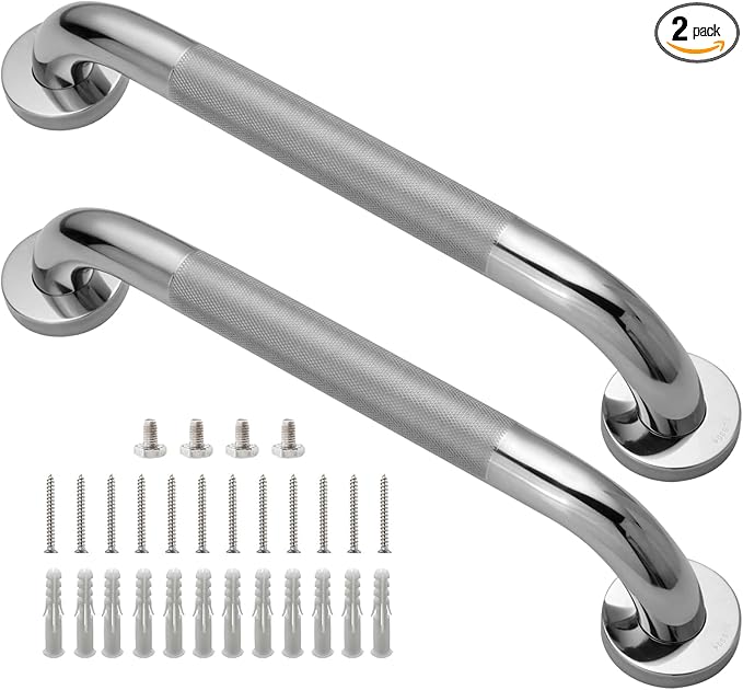 Shower Grab Bar, 2 Pack 16 Inch Bathroom Grab Bar, 1.25" Diameter 304 Stainless by Rackickyer