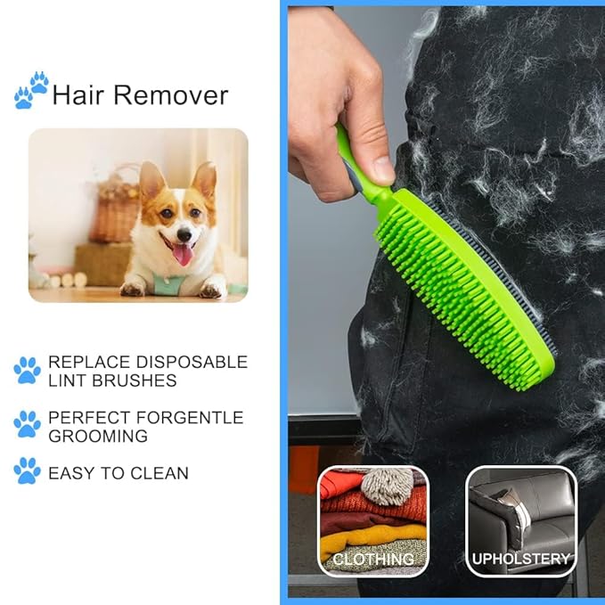 Rubber Pet Hair Removal Brush for Couch Clothes Dog Cat Pet Hair Carpet - Image 4