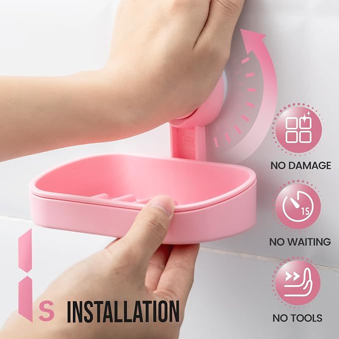 TAILI Soap Dish Bar Holder Suction Cup, Soap Saver - Image 2