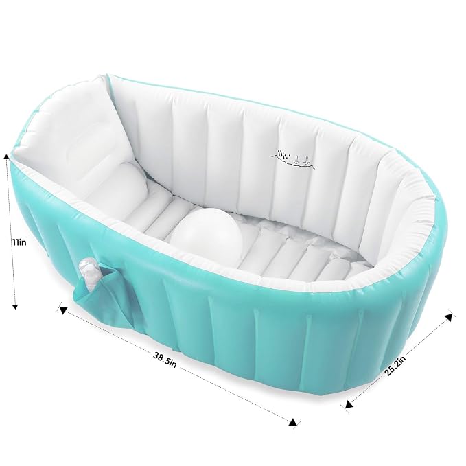 Inflatable Baby Bathtub with Air Pump, Baby Bath Tub Toddler Bathtub, Foldable - Image 5