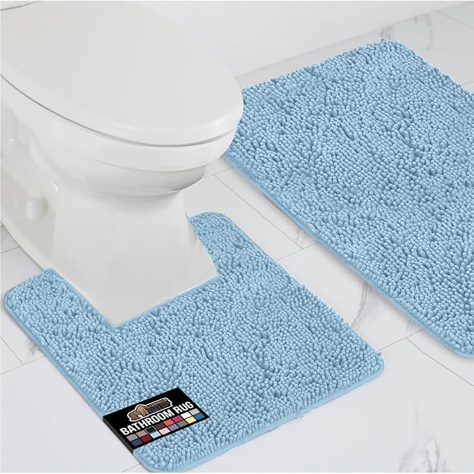 GORILLA GRIP Bathroom Rug Sets, Soft Chenille 2 Piece Area Rugs Set, Toilet by GorillaGrip
