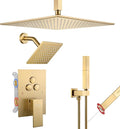 VANFOXLE Shower Faucet Set Brushed Gold Shower System, Push Button Diverter by VANFOXLE