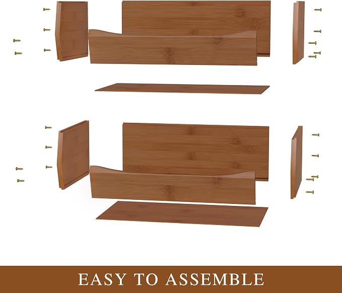2 Set Open Front Stackable Storage Bins, Bamboo Stacking Storage Bins Food - Image 7