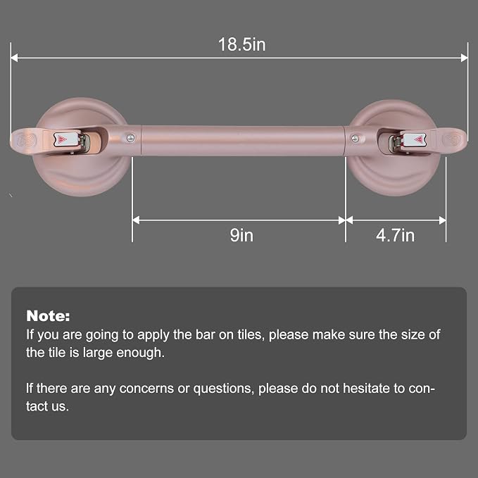 Heavy Duty Suction Shower Grab Bar - Image 2