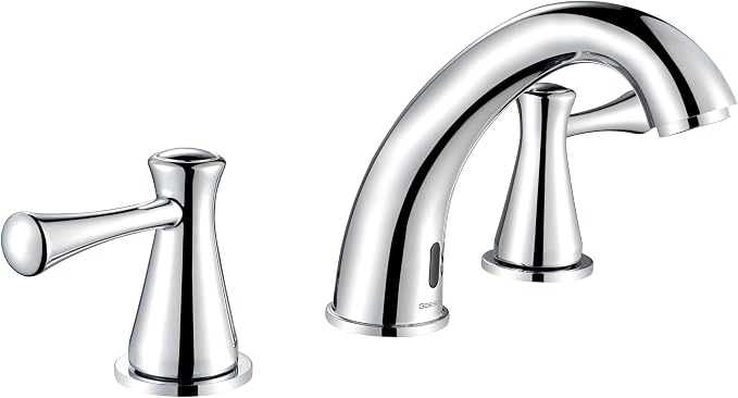 Touchless Bathroom Faucet for 3 Holes 3 Handles, Controlling Temperature & by GOESMO