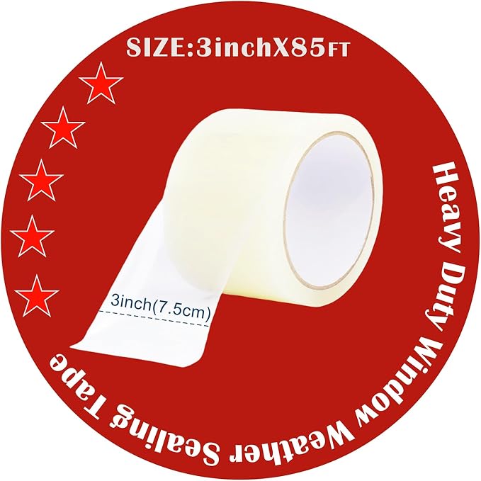 Transparent Window Weather Sealing Tape, 3-Inch x 180FT, Windows and Shower - Image 2