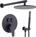TRUSTMI 10 Inch Matte Black Shower System Push Button Diverter Wall Mounted by TRUSTMI