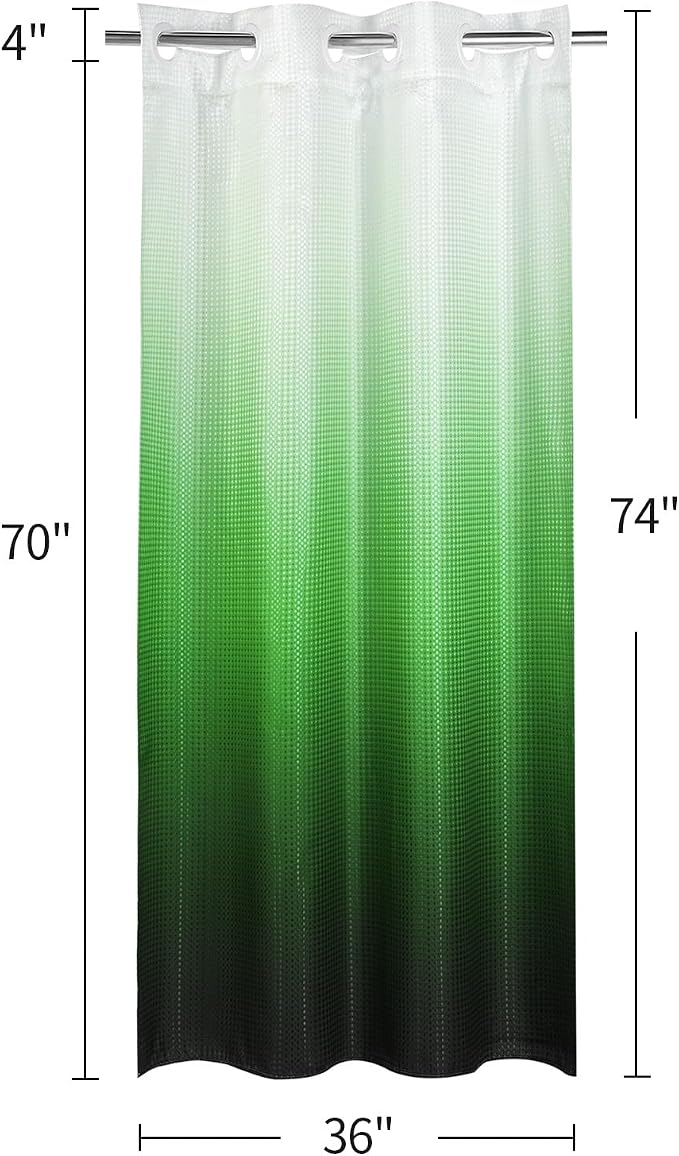MitoVilla Emerald Green Ombre Waffle Small Stall Shower Curtain Liner Set 36 x - Image 7