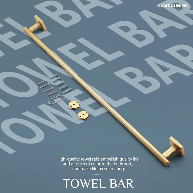 KOKOSIRI Bathroom Towel Bar 32'' Towel Holder - Image 8