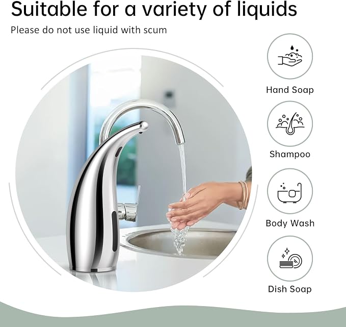 Automatic Liquid Soap Dispenser, 300ML Touchless 4 Gear Adjustable, Countertop - Image 6