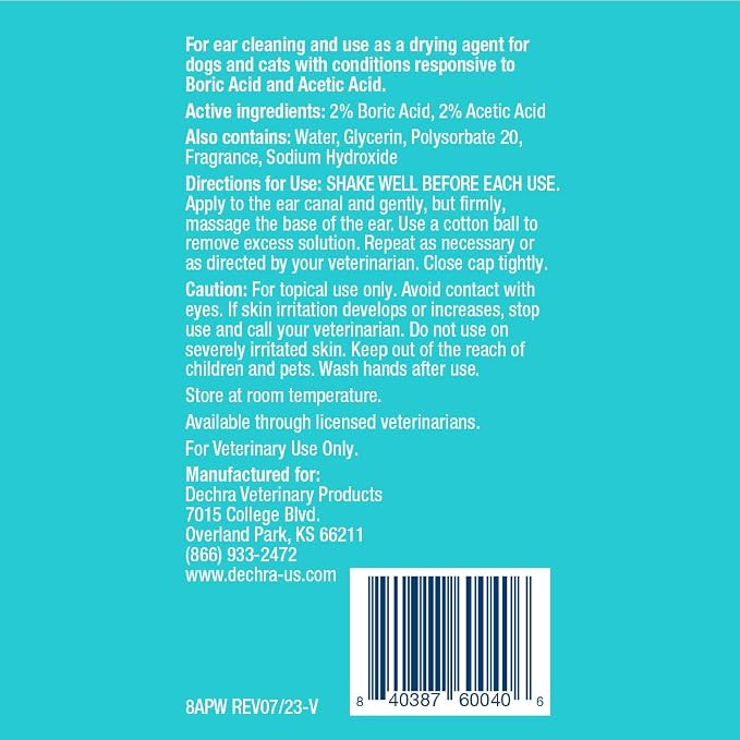 Malacetic Otic Cleanser for Dogs and Cats, 8 fl oz - Image 2