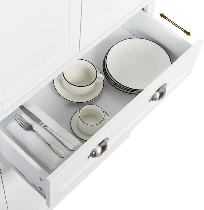 VINGLI 71-Inch White Storage Cabinets - Image 5