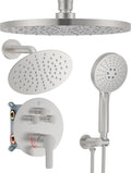 Shower System with Pressure Balance Valve, Brushed Nickel by Woindo