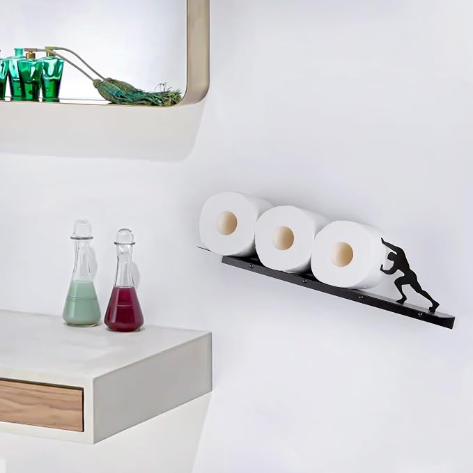 Multifunctional Wall-Mounted Toilet Paper Holder Shelf – Heavy-Duty Metal by Unknown