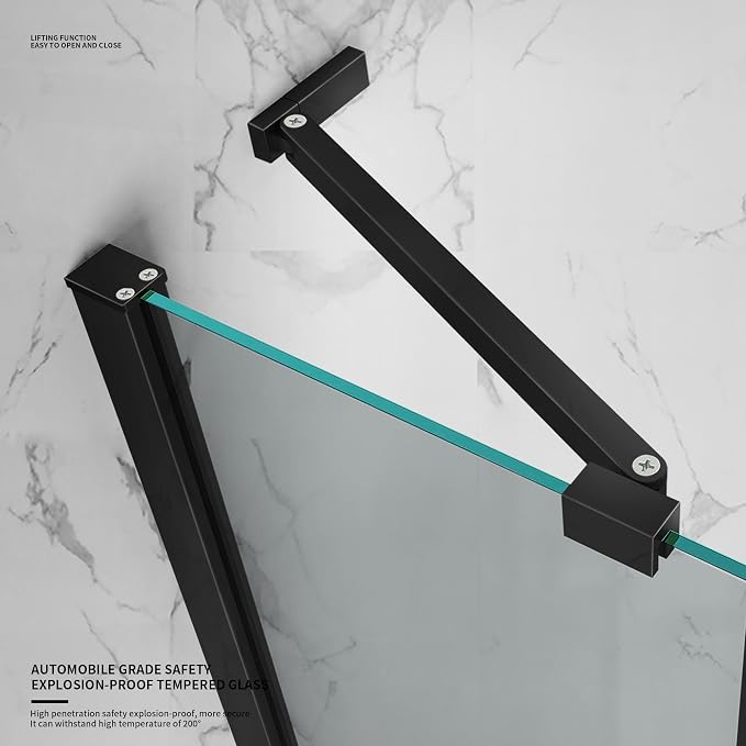 Bathroom Shower Glass Door, Tub Shower Glass Door 43”*58” Screen Panel Tempered - Image 4