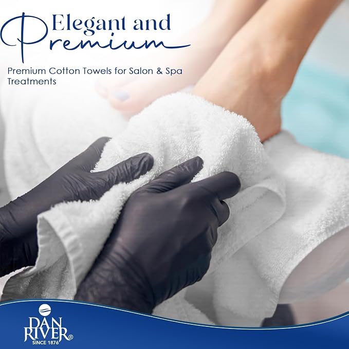 DAN RIVER 100% Cotton Salon Towels Set – 16x26 inches, Highly Absorbent and - Image 3