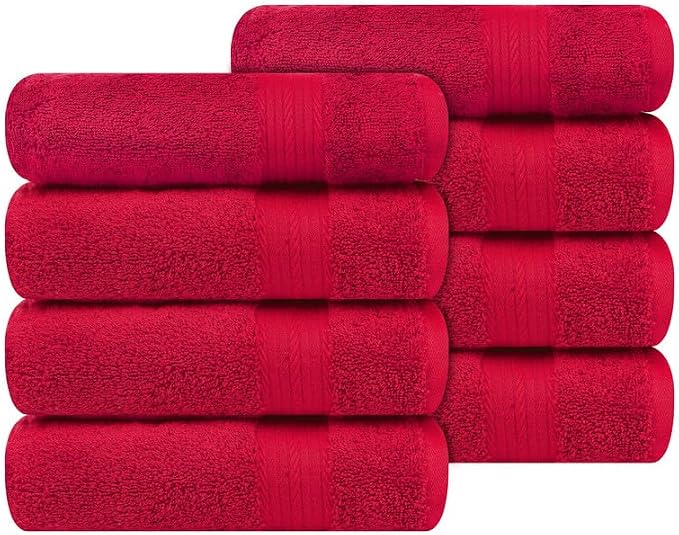 Ample Decor Hand Towel 18 X 28 Inch Pack of 8 600 GSM 100% Cotton, Soft - Image 4