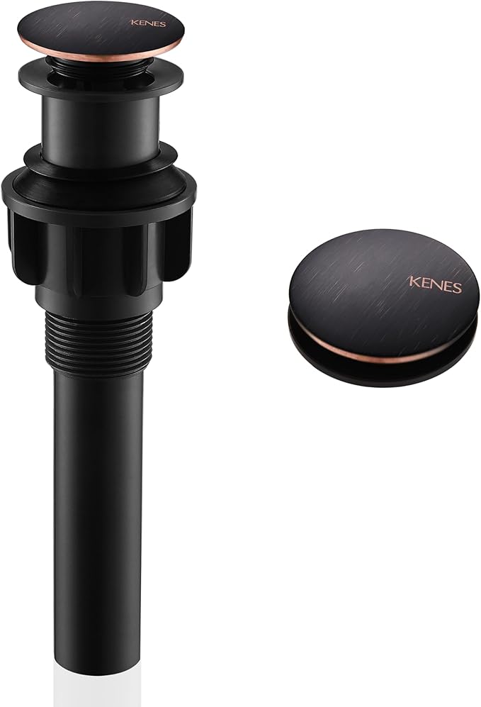 KENES Oil Rubbed Bronze Bathroom Vessel Pop Up Sink Drain, Vanity Faucet Sink by KENESBathroomKitchen