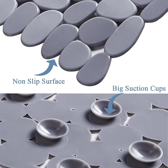 Bath Shower Mat Non Slip: Extra Large Pebble Bathtub mat - Image 4
