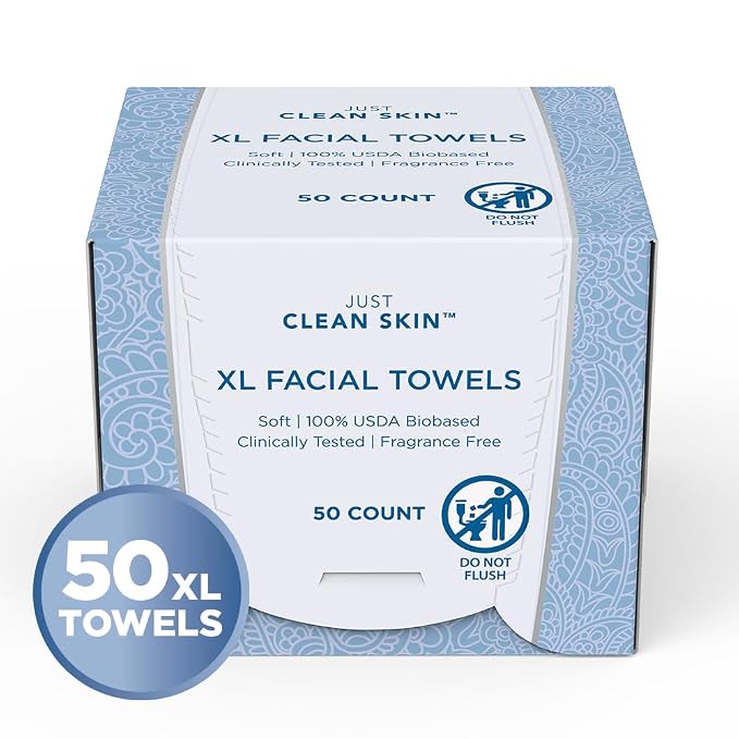 Dry Face Towels 50 Count | 10" x 11.5" Extra Large Disposable Dry Wipes | - Image 2