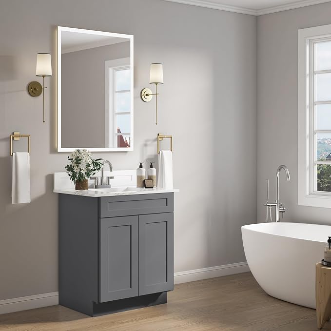 ROOMTEC Bathroom Cabinet, Morden Bathroom Sink Vanity Storage Cabinet, Shaker - Image 6