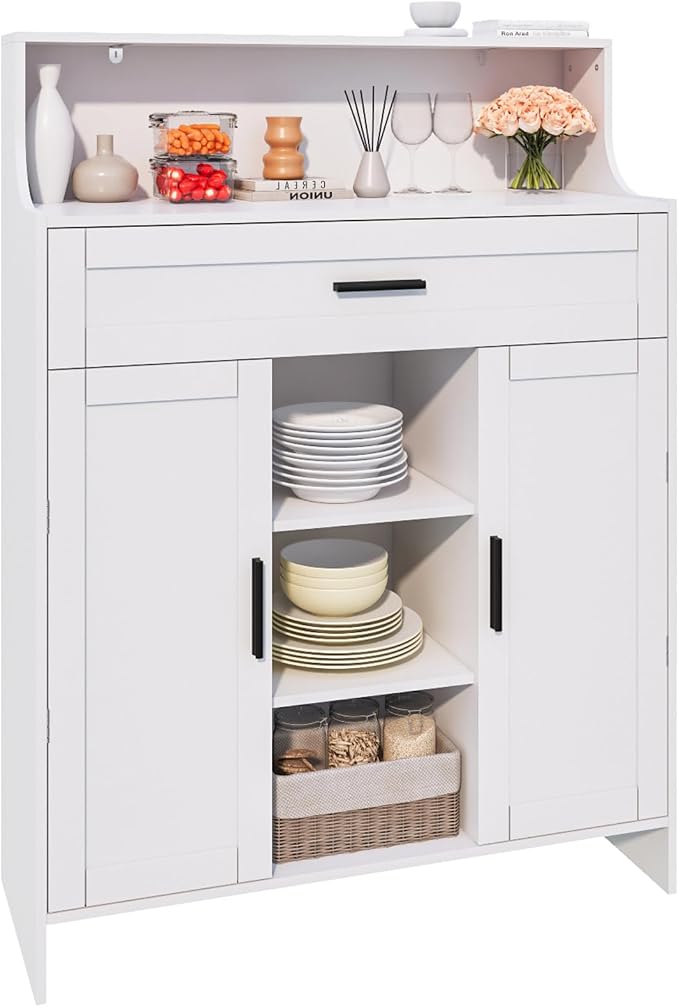 Storage Cabinet with Doors and Drawers, Kitchen Storage Cabinet with 1 Large by Viaozutis
