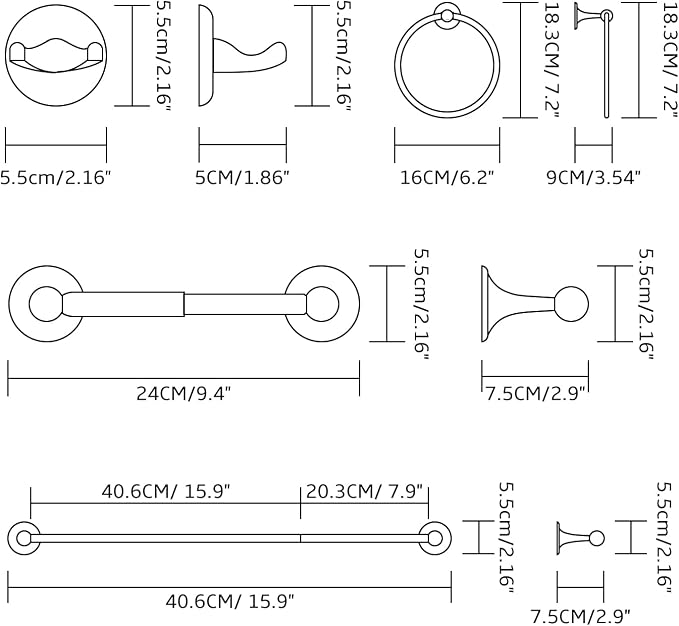 BGL Bathroom Hardware Set Grey Electroplating 4-Piece Bathroom Accessories Set - Image 8