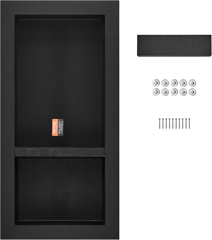 VEVOR Shower Niche Insert Tile Ready 16" x 32", Double Shelf Niche - Image 9