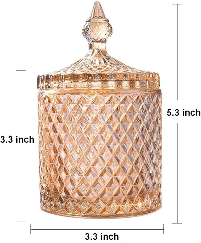 Colorful Home Decorative Jar Qtips Holder Dispenser Glass Storage Container - Image 4