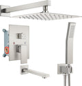 gotonovo Shower System with Tub Spout Wall Mounted Rain Shower Head and Handle by HOME