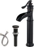 BWE Waterfall Spout Oil Rubbed Bronze Bathroom Faucet Single Handle One Hole by BWE