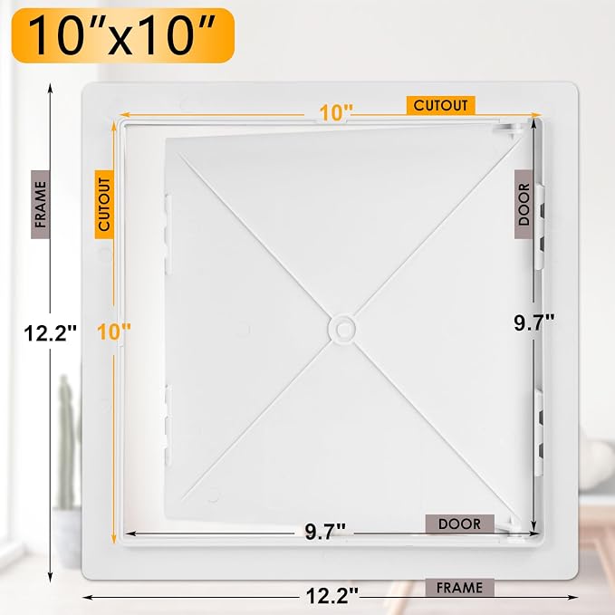 Suteck Plumbing Access Panel for Drywall Ceiling 10 x 10 Inch Reinforced - Image 2