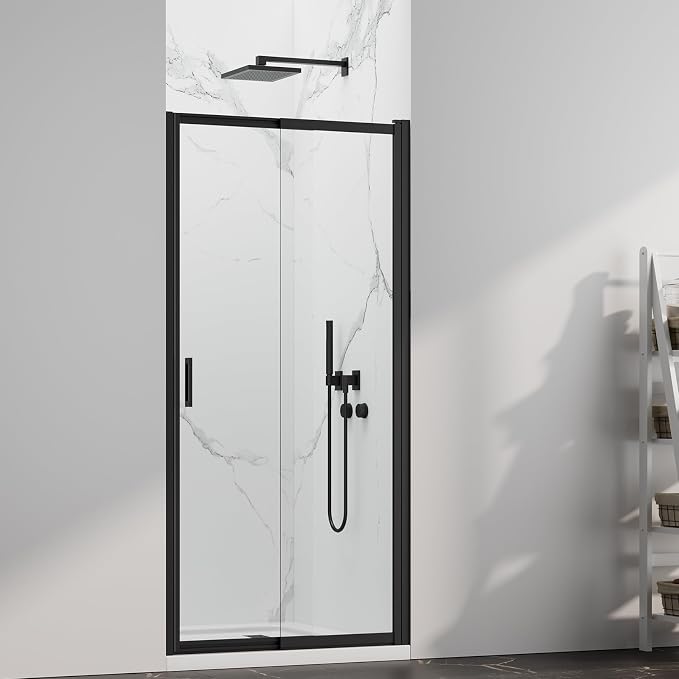 31-33" W x 72" H Pivot Swing Glass Shower Doors, 180° Rotating Retractable by ShowerDoor
