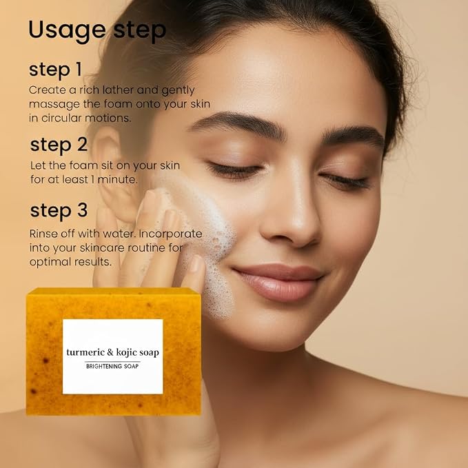 Lemon Turmeric Kojic Acid Soap, Natural Turmeric Handmade Soap - Image 9