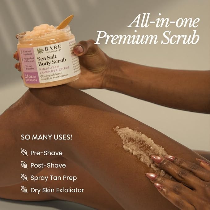 Bare Botanics Coconut Coffee Body Scrub 24oz | Made in Madison, WI | All - Image 3