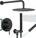 BESy Shower System with 10 Inch Round Rain Shower Head and Handheld Wall Mounted by BESy