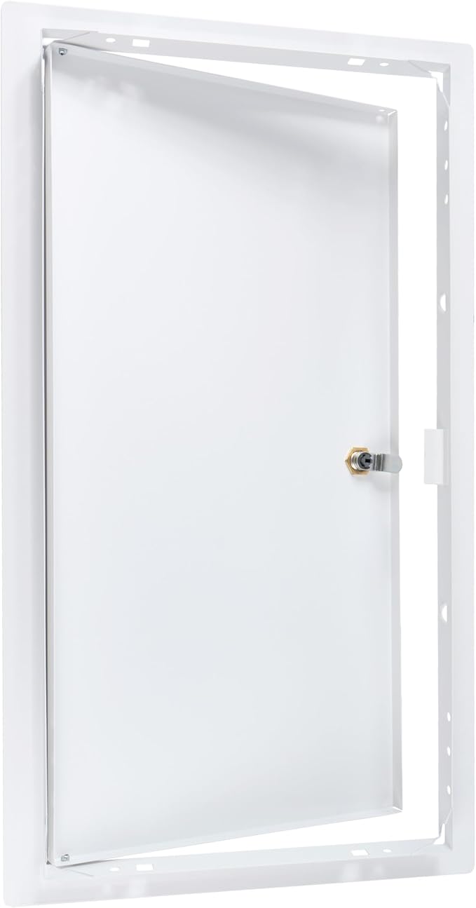 10" x 20" Lockable White Metal Access Panel. Service Shaft Door Panel - Image 3
