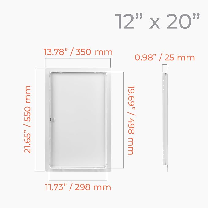 12 x 20 Inch White Rectangular Metal Plumbing Access Panel - Image 4