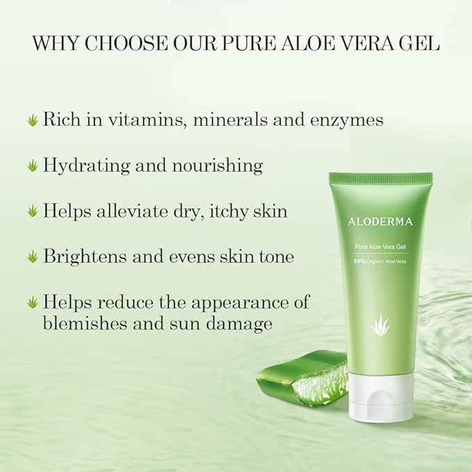 Aloderma 99% Organic Aloe Vera Gel Made within 12 Hours of Harvest, Easy Travel - Image 2